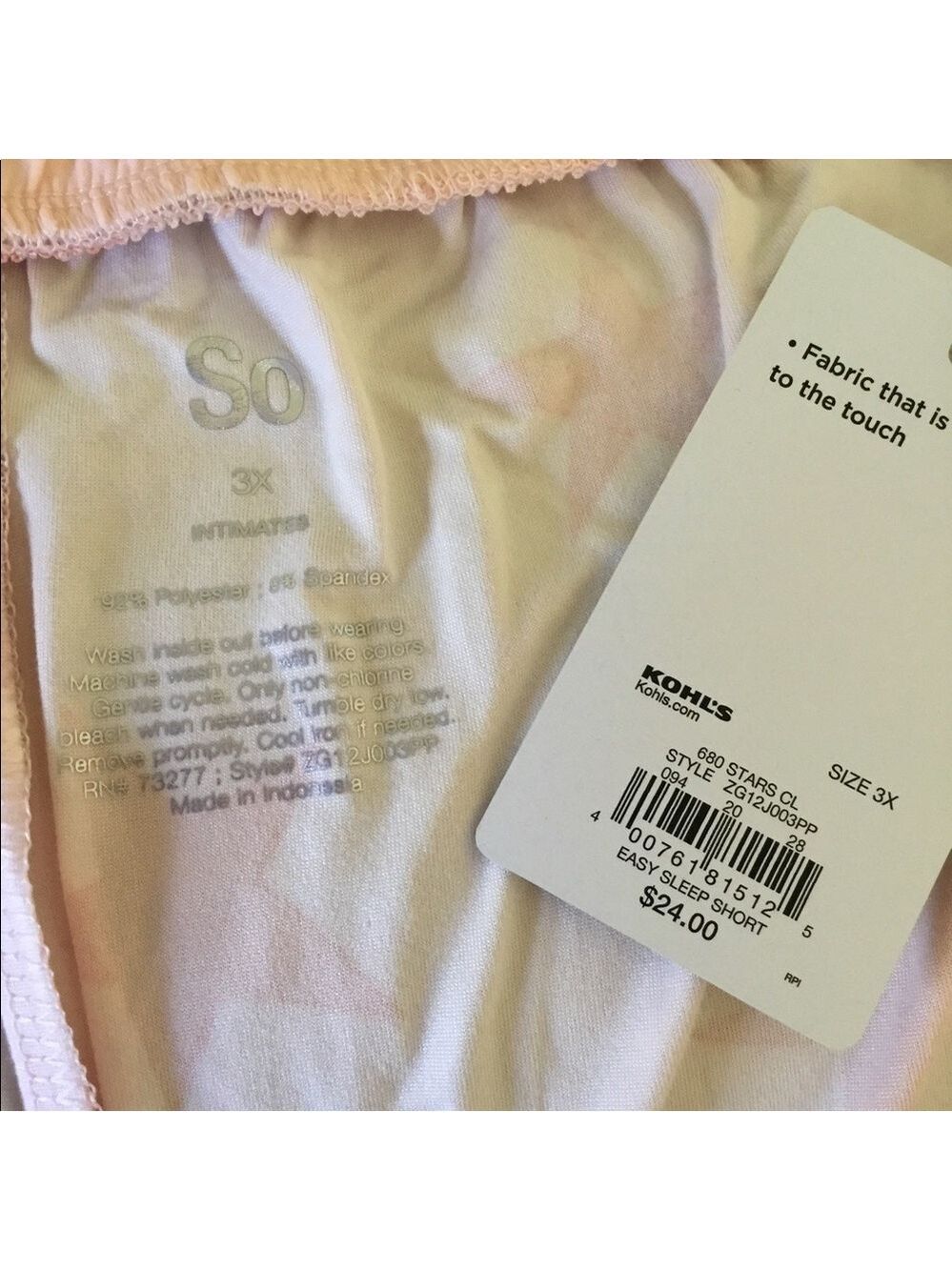 SO 3X pink with coral stars pajama shorts with pockets - Picture 9 of 11